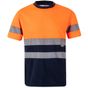 Velilla T-shirt technique bicolore haute visibilité fluo_orange/navy