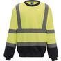 yoko Sweat-shirt haute visibilité col rond hi_vis_yellow/navy