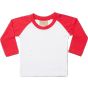 Larkwood Long Sleeved Baseball T-Shirt white/red