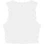 Bella Women's micro rib muscle crop tank solid_white_blend