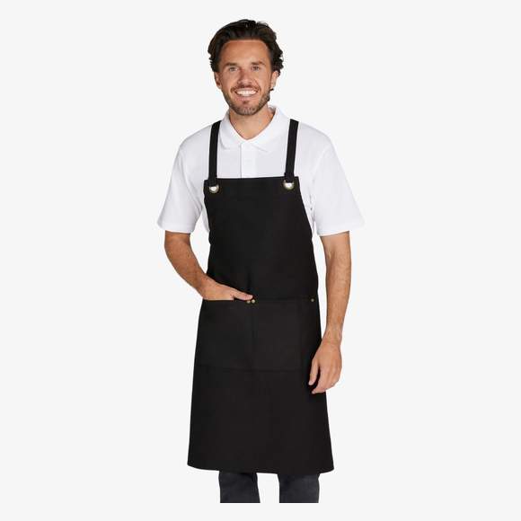 Provence - Crossover Eyelets Bib Apron with Pocket SG Accessories - Bistro