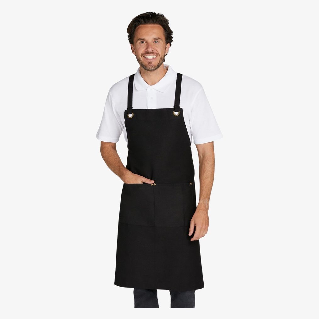 Provence - Crossover Eyelets Bib Apron with Pocket SG Accessories - Bistro