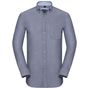Russell Collection Men’s long sleeve tailored washed oxford oxford_navy/oxford_blue