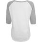 Build Your Brand Ladies 3/4 Contrast Raglan Tee white/heather_grey