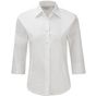 Russell Collection Ladies’ 3/4 sleeve fitted stretch shirt white