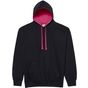 AWDis Just Hoods Varsity Hoodie jet_black/hot_pink