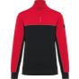 WK Designed To Work Sweat-shirt écoresponsable col zippé unisexe black/red