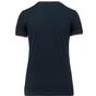 kariban T-shirt maille piquée col V femme navy/red/white