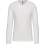 Kariban T-shirt col V manches longues - white - S