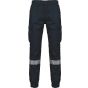 WK Designed To Work Pantalon cargo unisexe avec bas élastiqué et bande réfléchissante navy