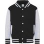 AWDis Just Hoods Kid's Varsity Jacket jet_black/heather_grey