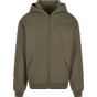 New Morning Studios Oversized zip hoody olive