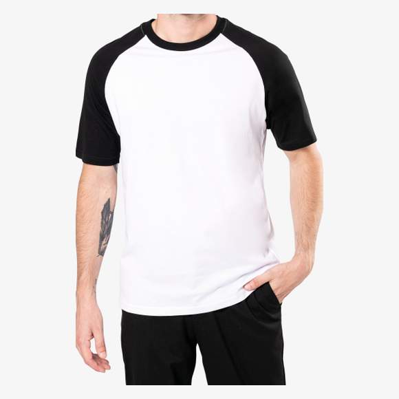 Baseball - T-shirt bicolore manches courtes kariban