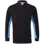 Velilla Polo bicolore manches longues black/sky_blue