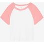 Bella Women's micro rib raglan baby tee white/pink