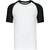 kariban Baseball - T-shirt bicolore manches courtes - white/black - L