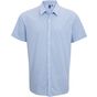 Premier Chemise à micro carreaux Vichy à manches courtes pour homme light_blue/white