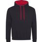 AWDis Just Hoods Varsity Hoodie jet_black/fire_red