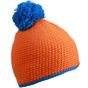 Myrtle Beach Pompon Hat with Contrast Stripe orange/aqua