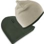 Result Soft feel reversible cuffless beanie stone/olive