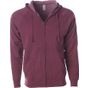 Independent Unisex Midweight Special Blend Raglan Zip Hood crimson