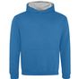 AWDis Just Hoods Kids Varsity Hoodie sapphire_blue/heather_grey