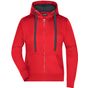 James&Nicholson Ladies' Hooded Jacket red/carbon