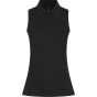 Henbury Ladies' sleeveless coolplus polo shirt black
