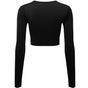 TriDri Haut court femme Tridri® 3D fit côtelé et sans coutures. black