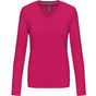Kariban T-shirt col V manches longues femme fuchsia