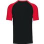 kariban Baseball - T-shirt bicolore manches courtes black/red