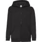 fruit of the loom Kids classic hooded sweat jacket black