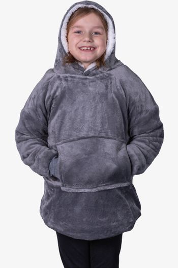 Image produit Le sweat à capuche Ribbon pour enfants de style sherpa, confortable, réversible et oversize