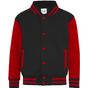 AWDis Just Hoods Kid's Varsity Jacket jet_black/fire_red