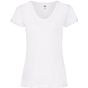 fruit of the loom Valueweight V-Neck T Lady-Fit blanc