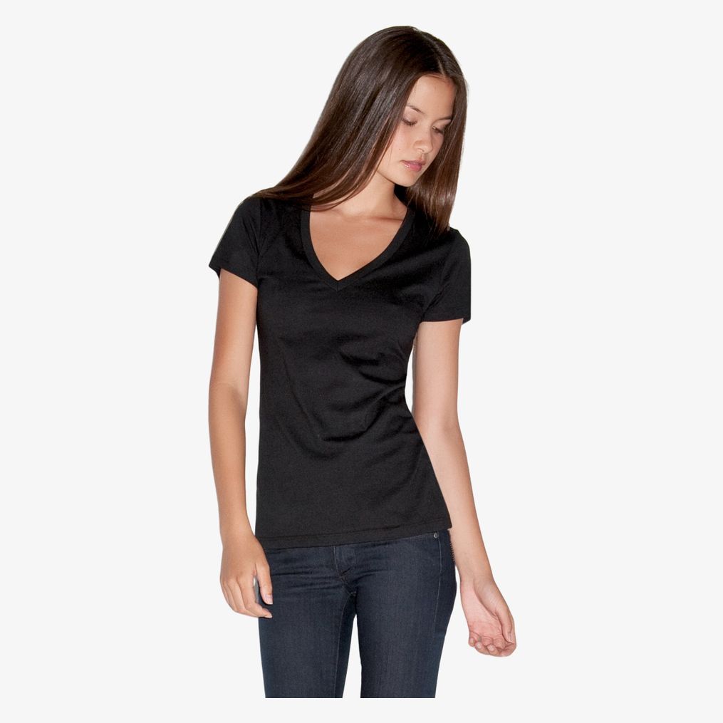 Deep V-Neck Jersey T-Shirt Bella