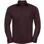 Russell Collection Men’s long sleeve fitted stretch shirt port/plum