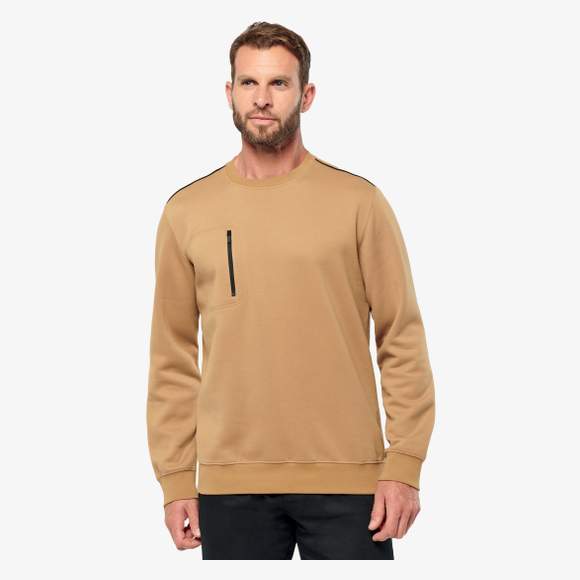Sweat-shirt Day To Day zip poche contrastée unisexe WK-Designed-To-Work