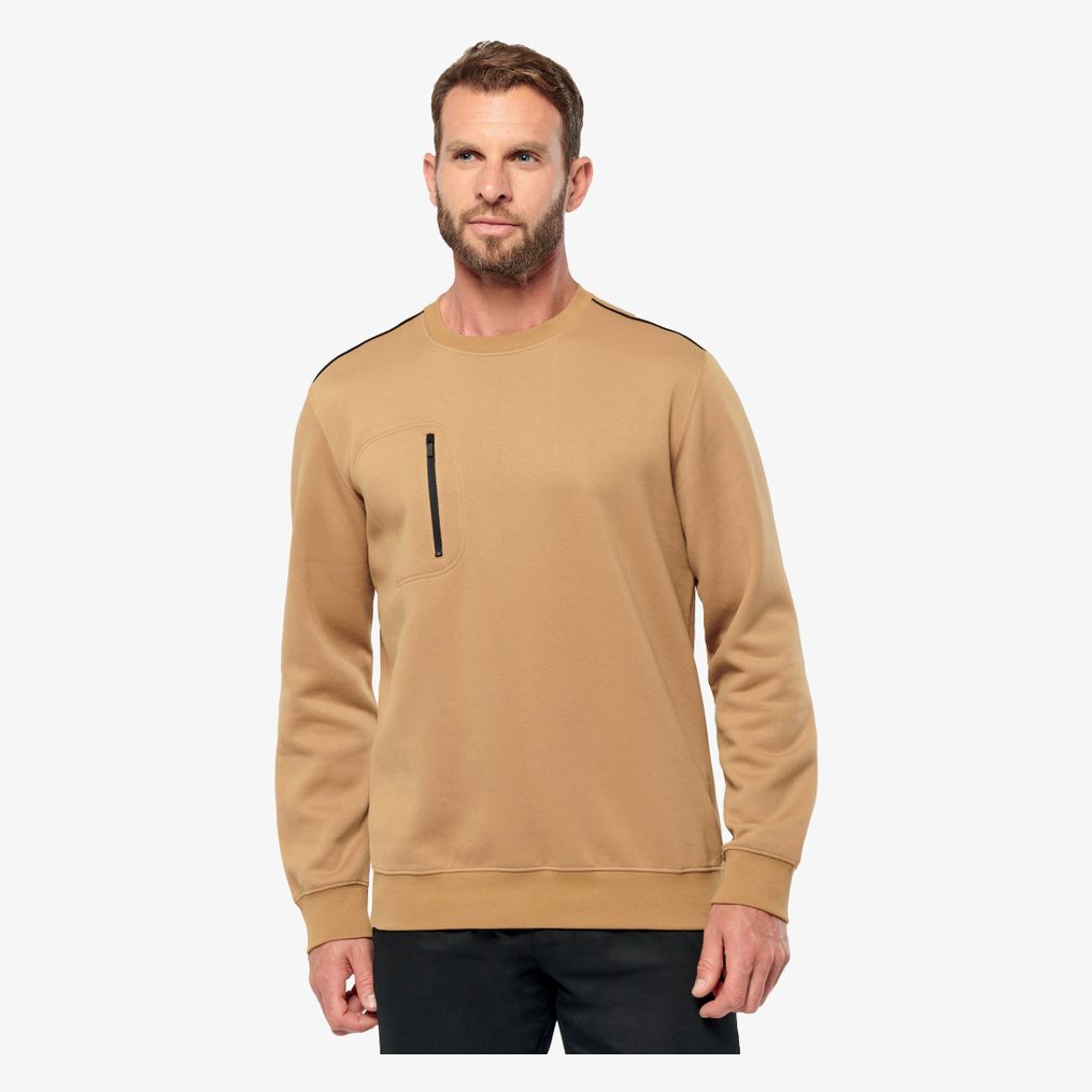 Sweat-shirt Day To Day zip poche contrastée unisexe WK Designed To Work