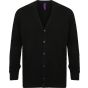 Henbury Men's v-neck button cardigan black
