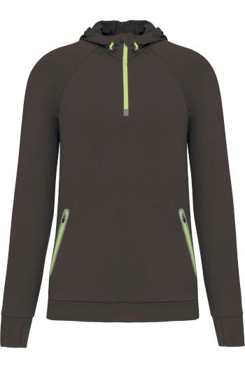 Image produit Sweat-shirt à capuche 1/4 zip sport unisexe