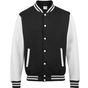 AWDis Just Hoods Veste Varsity - jet_black/heather_grey - 2XL