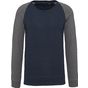 Kariban Sweat-shirt BIO bicolore col rond manches raglan homme french_navy_heather/grey_heather