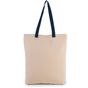 Kimood Sac shopping à soufflet avec poignées contrastées natural/navy