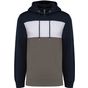 Kariban Sweat-shirt tricolore à capuche unisexe navy/white/basalt_grey
