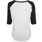 Build Your Brand Ladies 3/4 Contrast Raglan Tee white/black