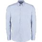 Kustom Kit Stretch Oxford Shirt Long Sleeve Light blue