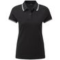 Asquith & Fox Polo passepoilé coupe classique femme - col contrasté black/white
