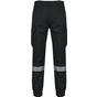 WK Designed To Work Pantalon cargo unisexe avec bas élastiqué et bande réfléchissante black