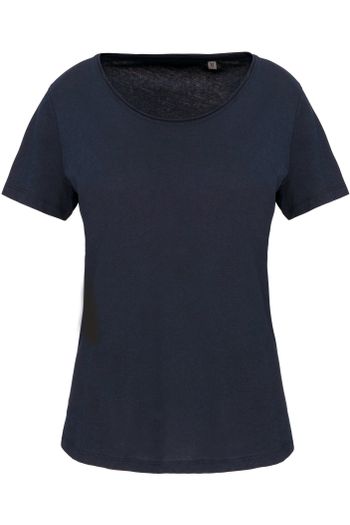 Image produit T-shirt bio col à bords francs manches courtes femme